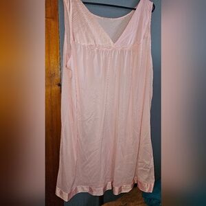 2 Vtg Elegant Nylon Pink Nightgowns Nighties 50" Bust